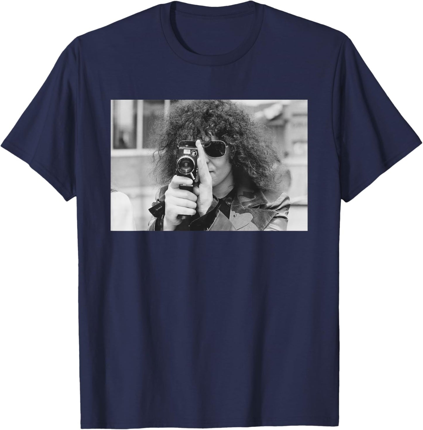 Marc Bolan of Rock Band T Rex with Camera 1972 T-Shirt - T-Shirt | Navy