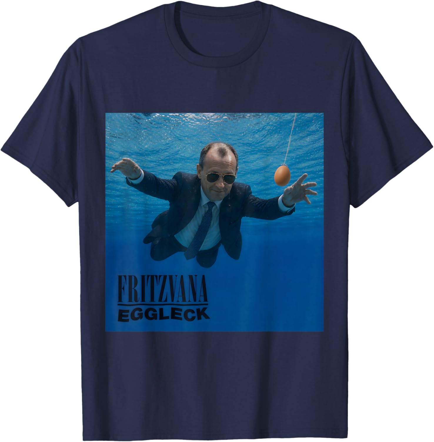 Fritze Merz Retro Meme Cover Eggleck Politik Kanzler Satire T-Shirt - T-Shirt | Navy