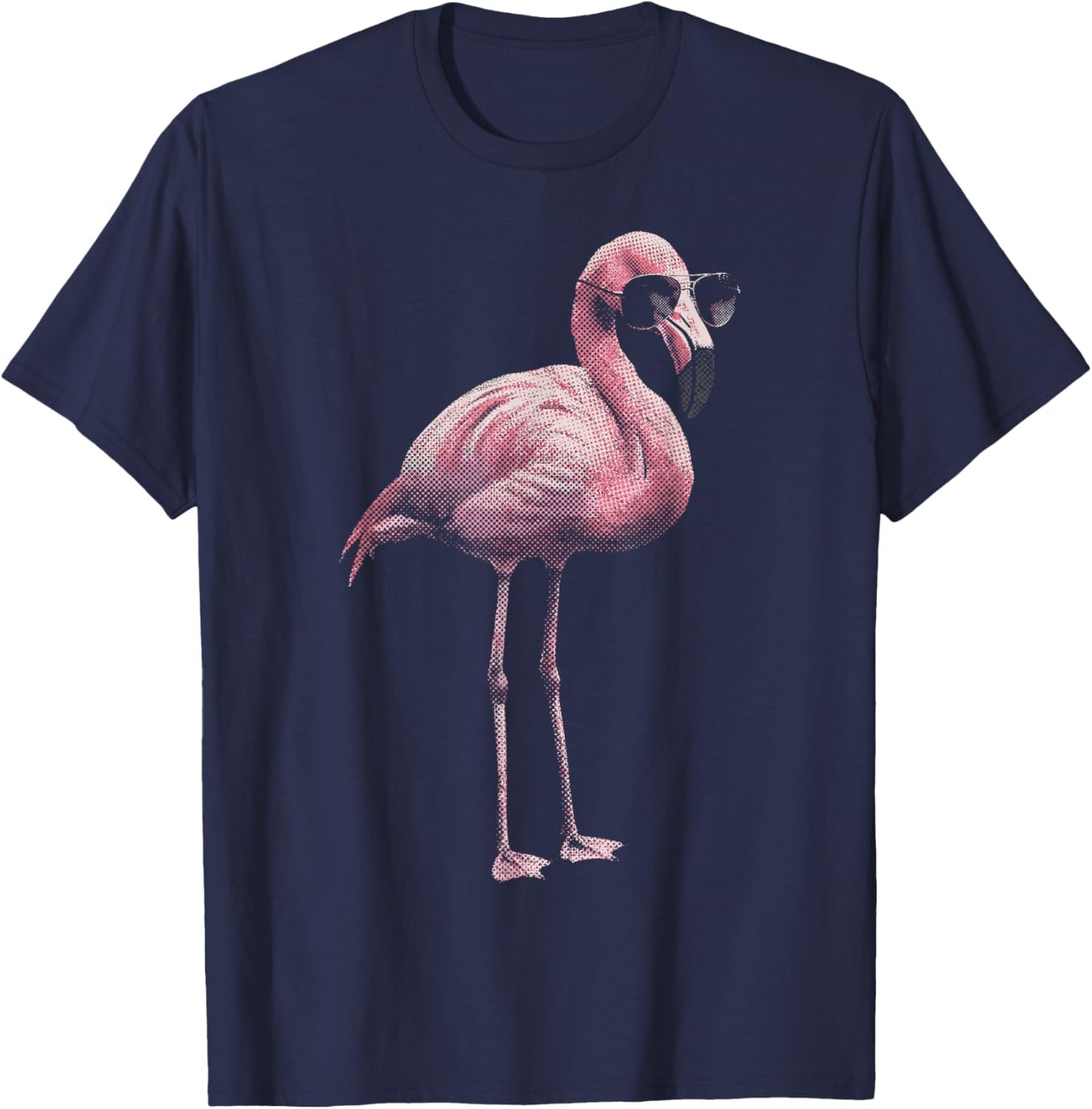 Cool Retro Flamingo in Sunglasses Funny Flamingo T-Shirt - T-Shirt | Navy