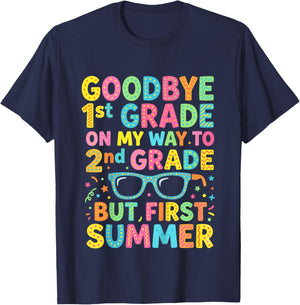Kids Last Day of 1st Grade Shirt for Girls 2nd Grade First Summer T-Shirt - T-Shirt | Navy