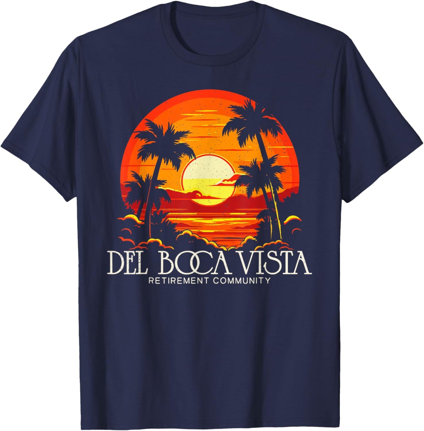 Retro Del Boca Vista Del Boca Vista 90s Sunset T-Shirt - T-Shirt | Navy