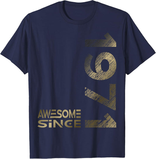 Awesome since 1971 55th Birthday T-Shirt - T-Shirt | Navy
