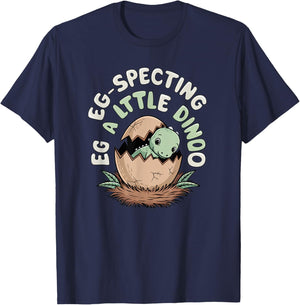 Eg-Specting Dinosaurs Pregnancy Baby Announcement T-Shirt - T-Shirt | Navy