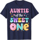 Auntie of The Sweet One 1st Birthday Donut Bday Party T-Shirt - T-Shirt | Navy