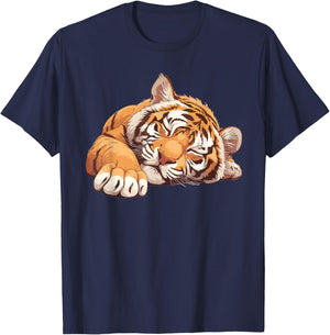 Sleeping Tiger I Kids Tiger T-Shirt - T-Shirt | Navy