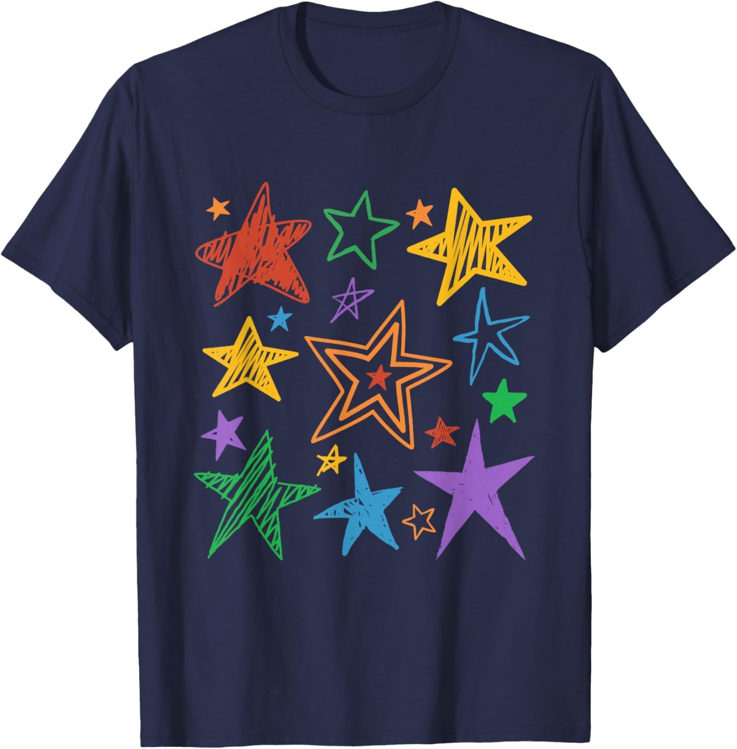 Subtle Pride Month Rainbow Stars LGBTQ LGBT Ally T-Shirt - T-Shirt | Navy