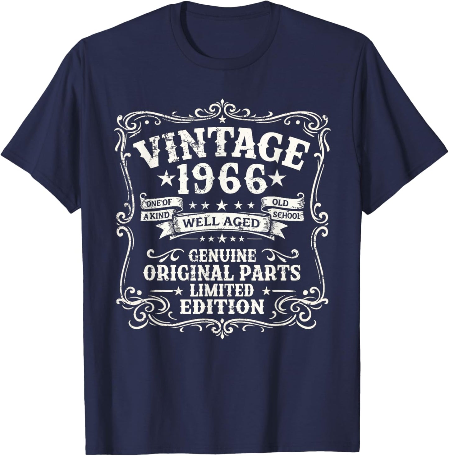 60 Anniversaire Cadeau Homme et Femme Vintage Année 1966 T-Shirt - T-Shirt | Navy
