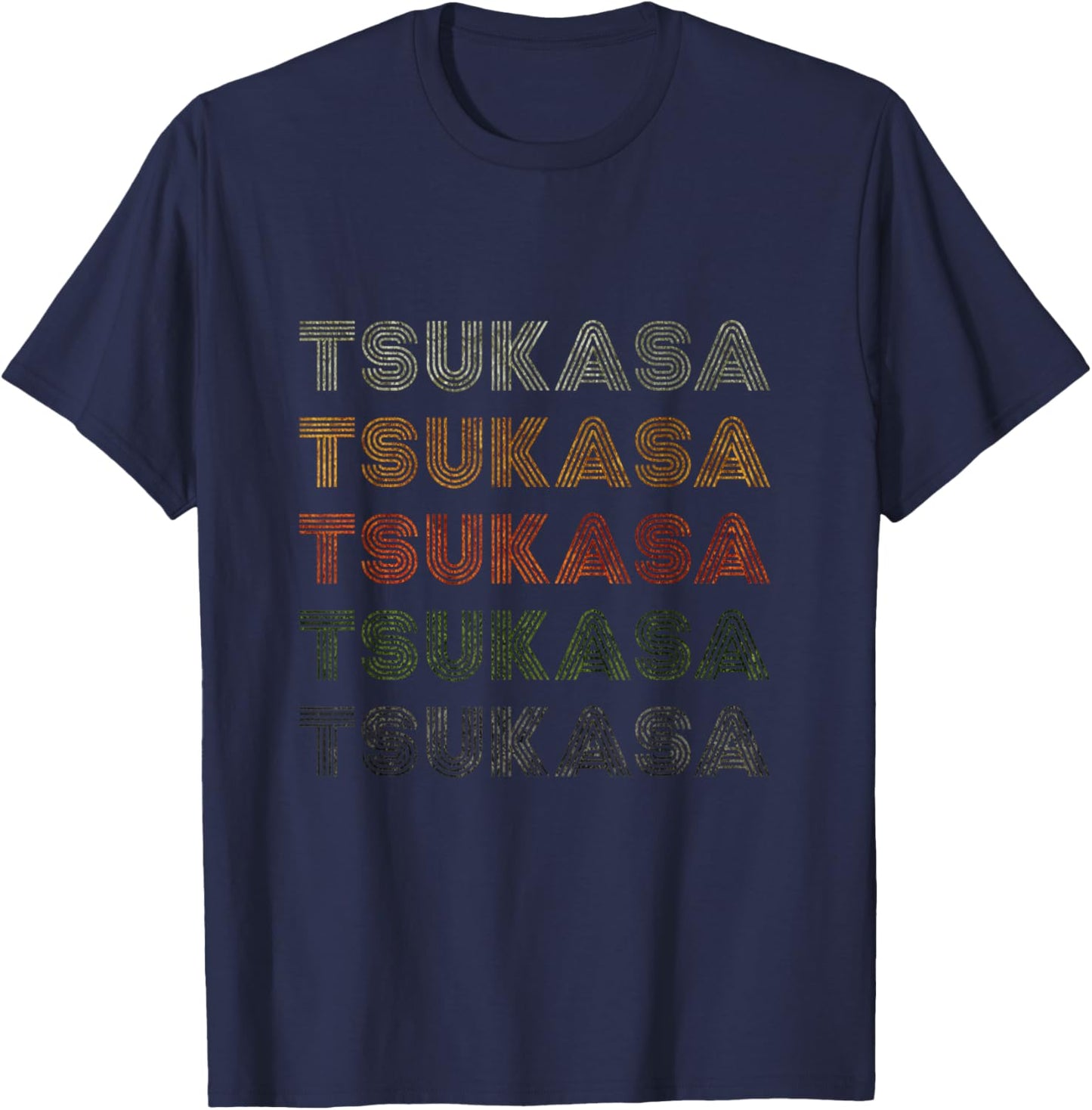 Love Heart Tsukasa Grunge Vintage Style Black Tsukasa T-Shirt - T-Shirt | Navy