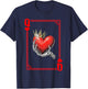 Queen King Of Hearts Playing Card Couple Matching Valentine T-Shirt - T-Shirt | Navy
