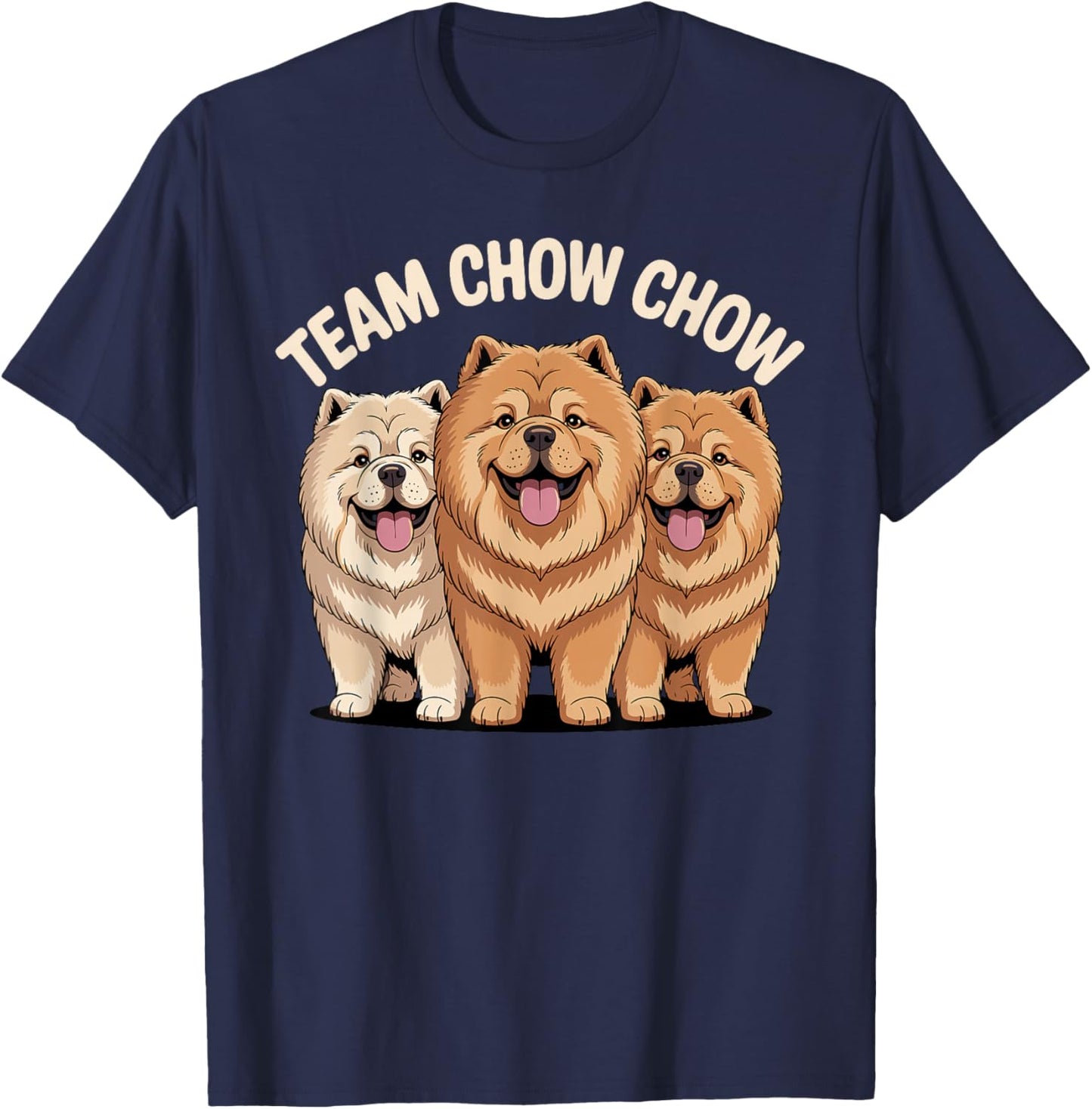 Cartoon Lion Dog Pet Dog Breed Team Chow Chow T-Shirt - T-Shirt | Navy