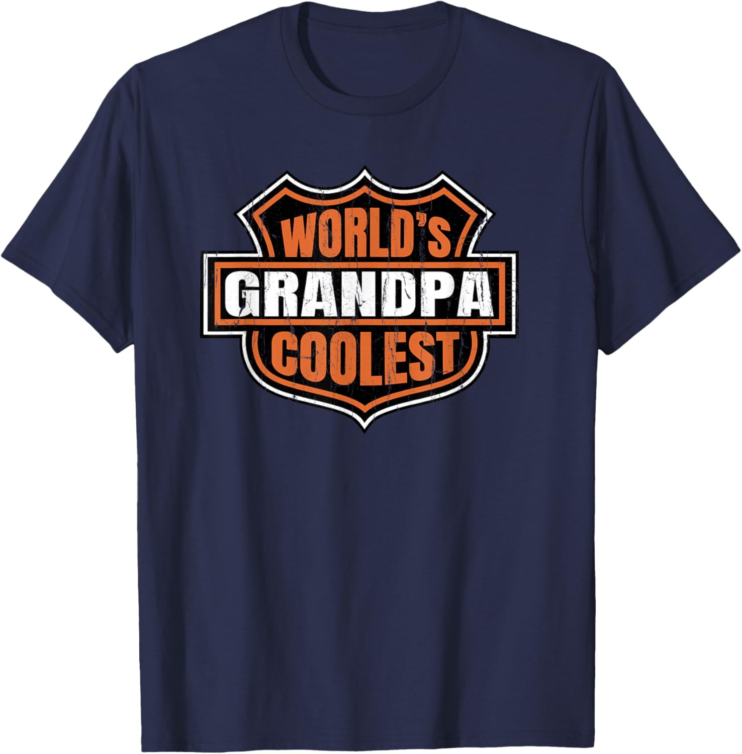 World's Coolest Grandpa, Motorcycle Grandpa T-Shirt - T-Shirt | Navy