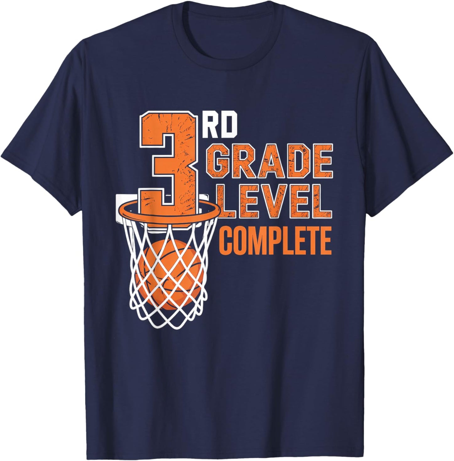 3rd Grade Level Complete Basketball Last Day of School Boys T-Shirt - T-Shirt | Navy