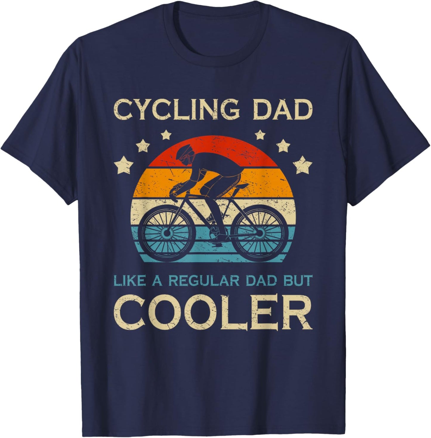 Cycling Dad Wie EIN Normaler Vater Nur Cooler Radfahrer Papa T-Shirt - T-Shirt | Navy