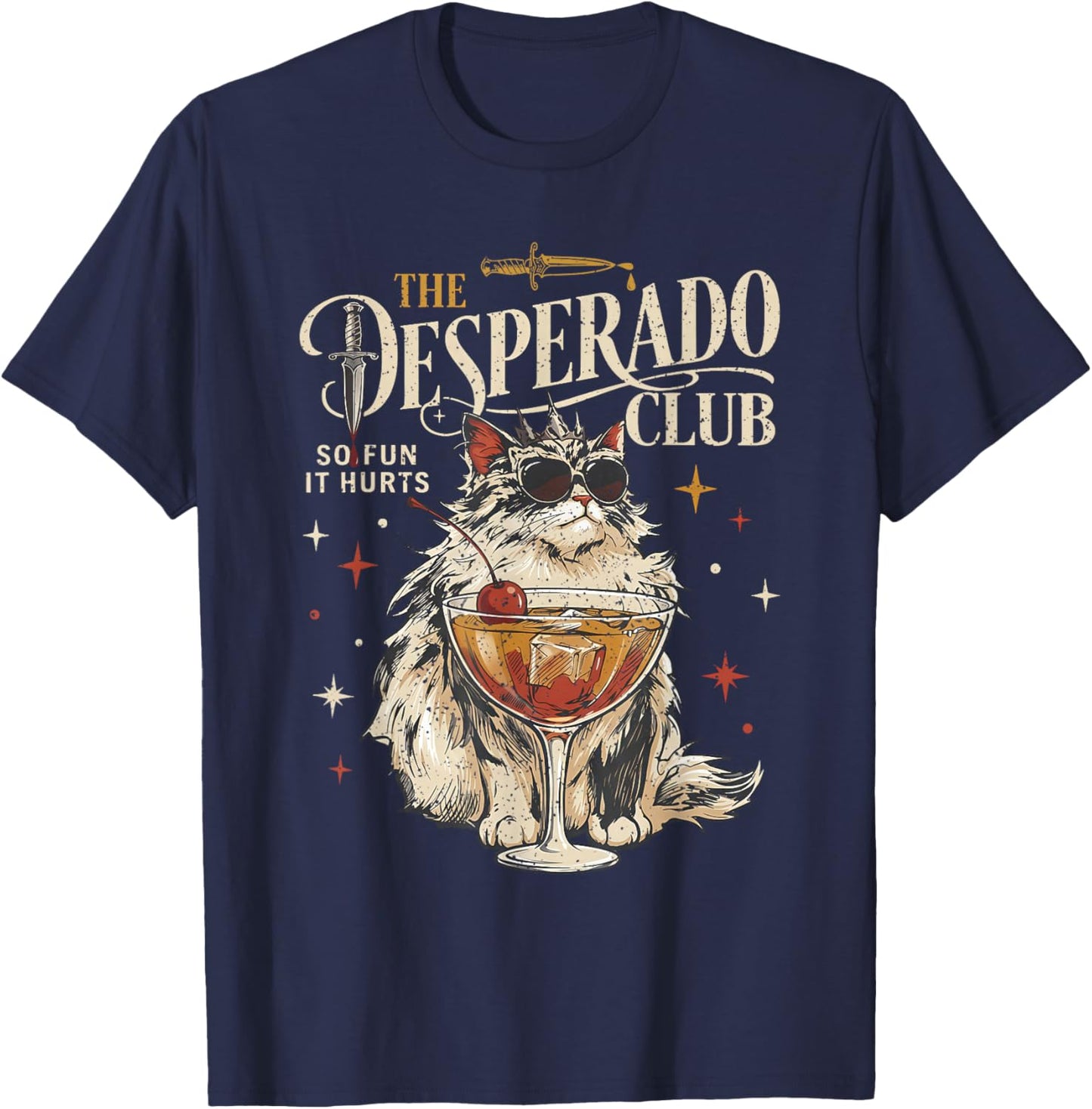 Desperado Club Mama Needs A Night Off Funny Cat T-Shirt - T-Shirt | Navy