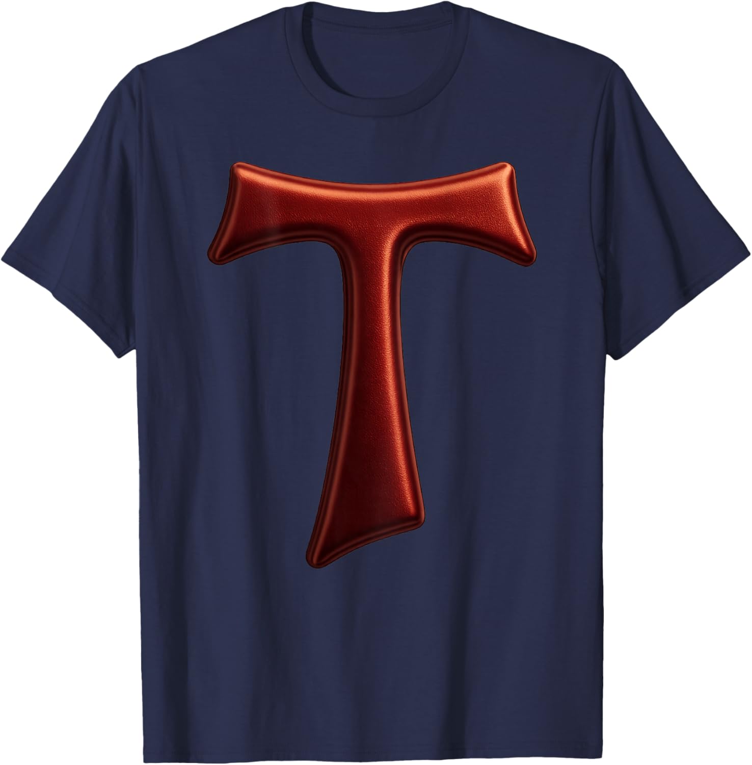 Franciscan Tau Cross - Catholic Saint Anthonys Cross T-Shirt - T-Shirt | Navy