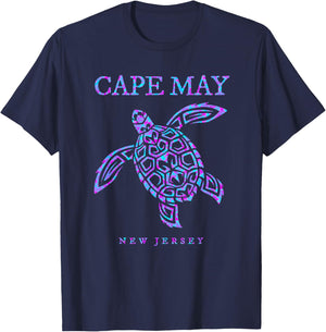 Cape May New Jersey NJ Sea Turtle Beach Vacation T-Shirt - T-Shirt | Navy