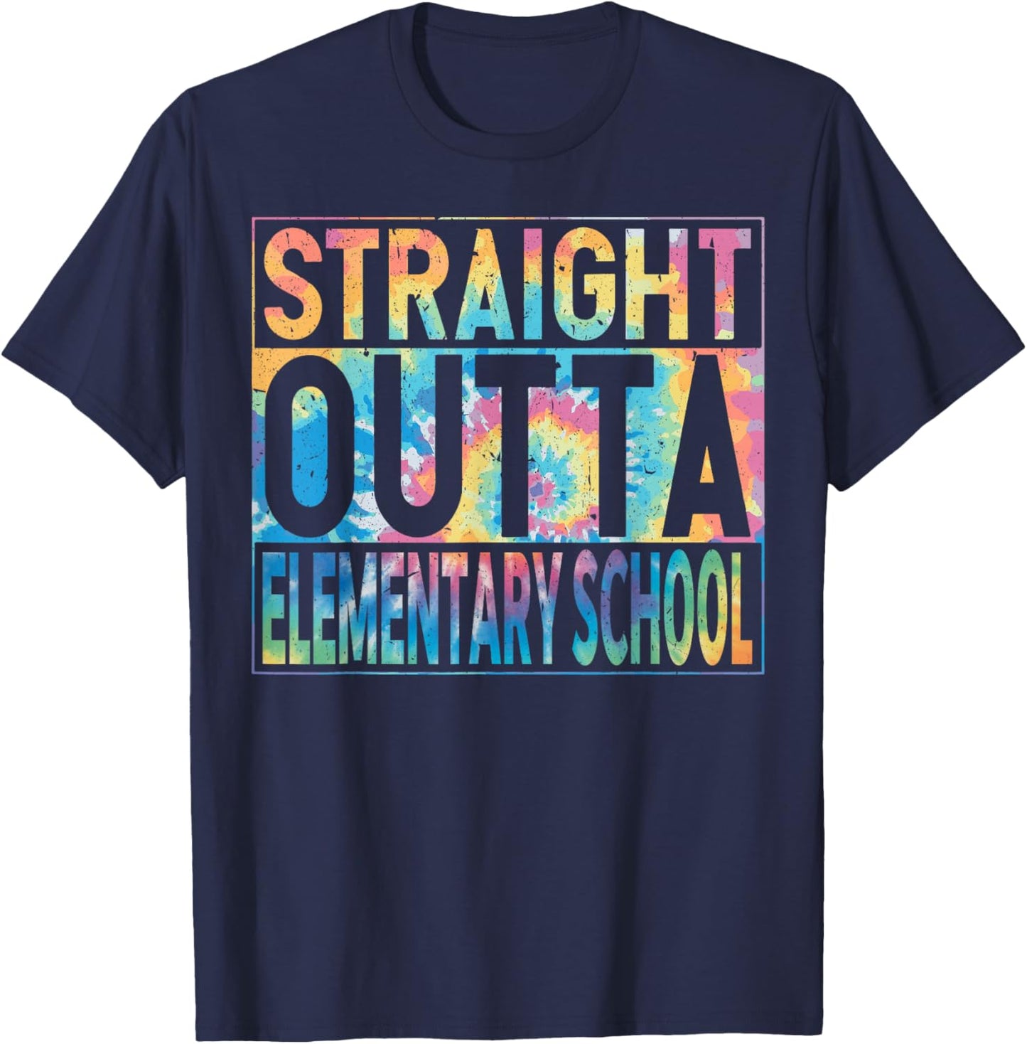 Straight Outta Elementary School Graduate Class 2026 Funny T-Shirt - T-Shirt | Navy