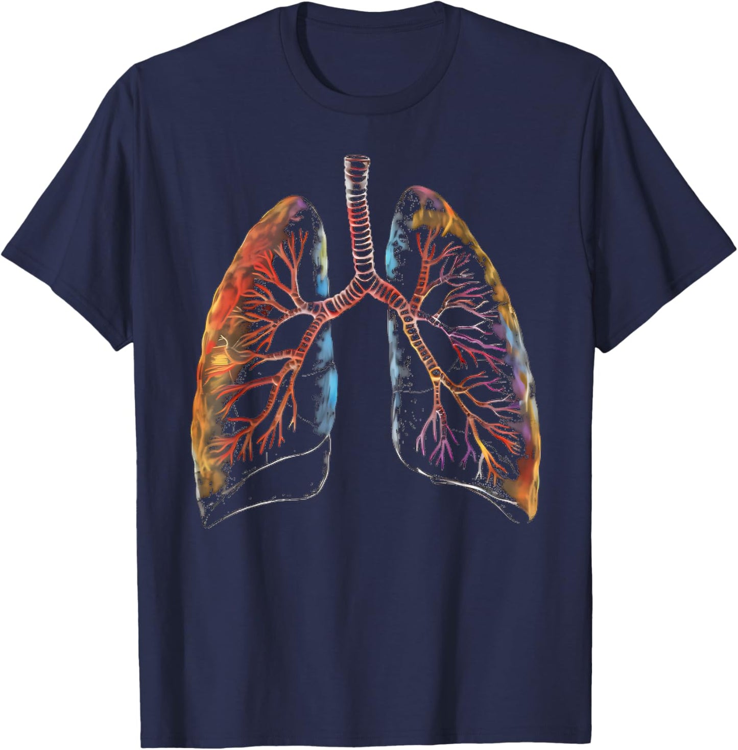 Lungs Anatomical Color for Doctors and fans of Breathing T-Shirt - T-Shirt | Navy