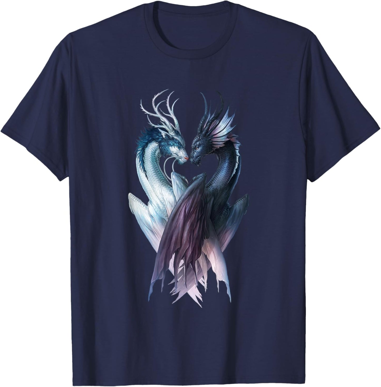 JoJoesArt, Yin Yang Dragon Dragons T-Shirt - T-Shirt | Navy