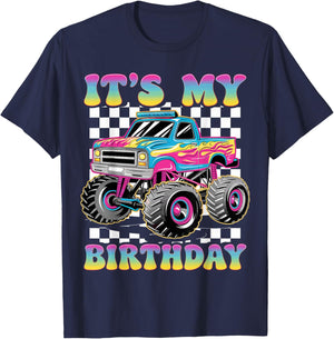Monster Truck Lover It's My Birthday Monster Truck T-Shirt - T-Shirt | Navy