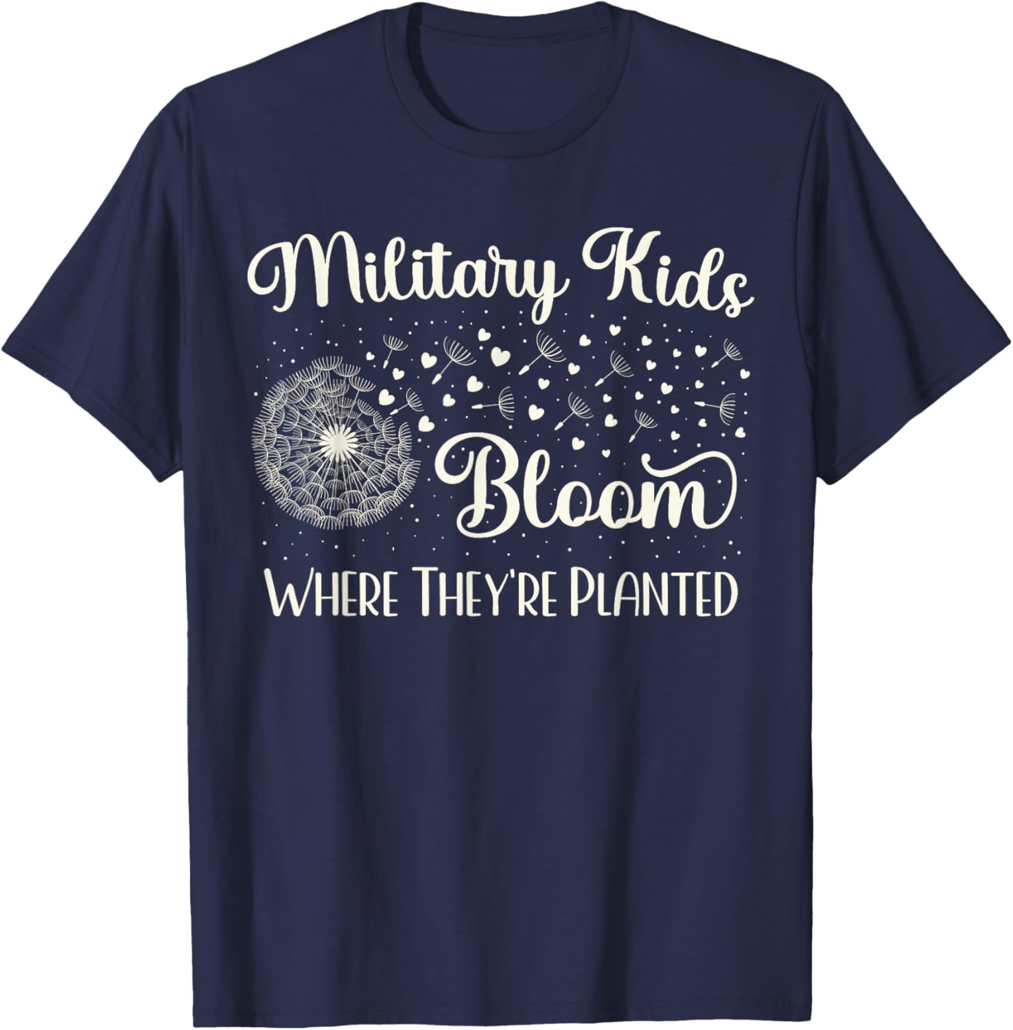 Military Child Month | Dandelion Bloom Military Kids Purple T-Shirt - T-Shirt | Navy