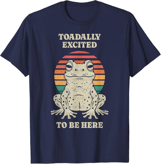 Funny Toadally Sarcastic Frog Toad Lover Animal Retro 70s T-Shirt - T-Shirt | Navy