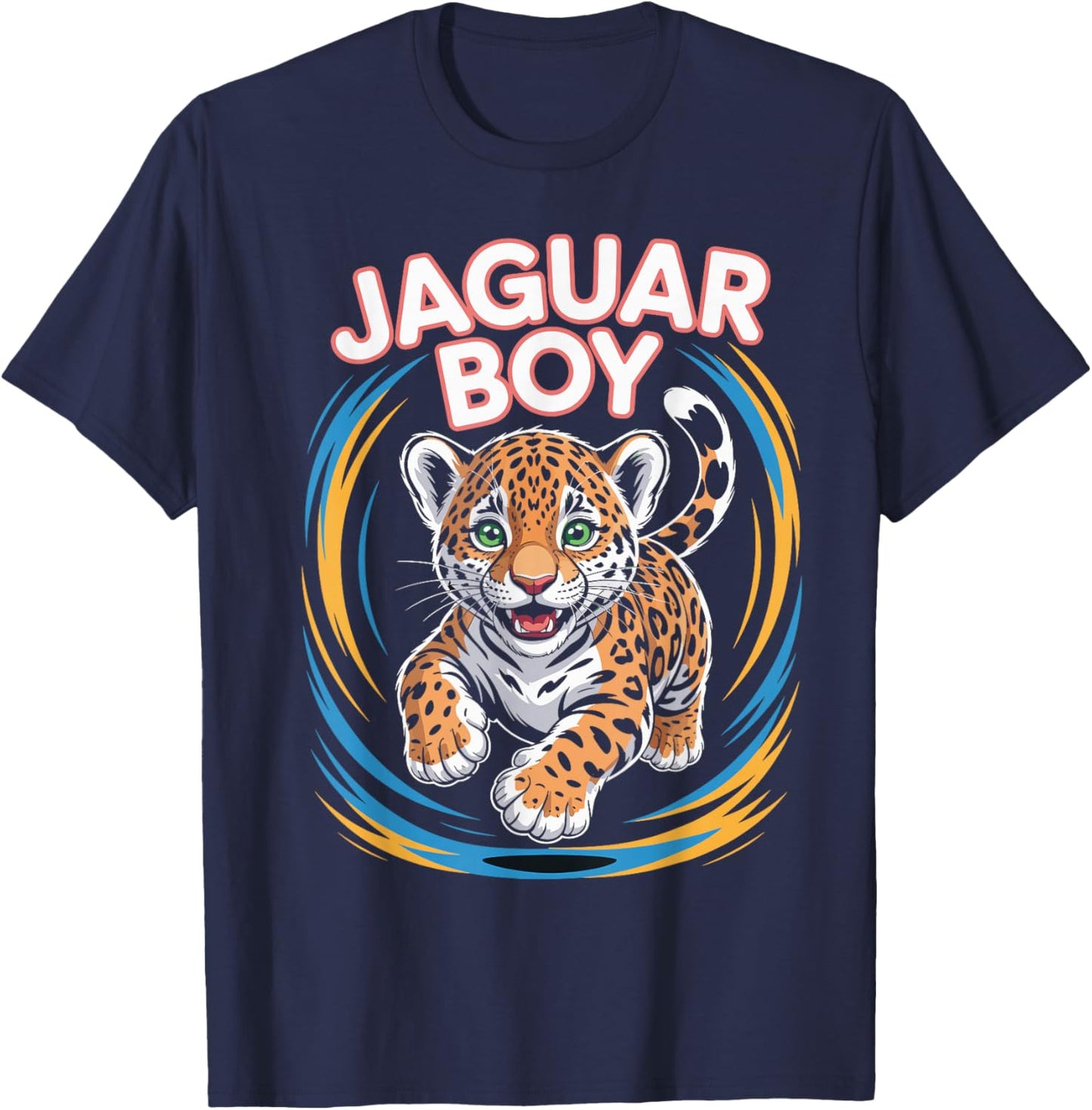 Retro Art Jungle Themed T-Shirt - T-Shirt | Navy