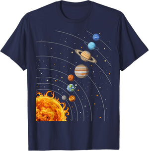 Science Space Planets Astronomy Galaxy Kids Boys Girls T-Shirt - T-Shirt | Navy