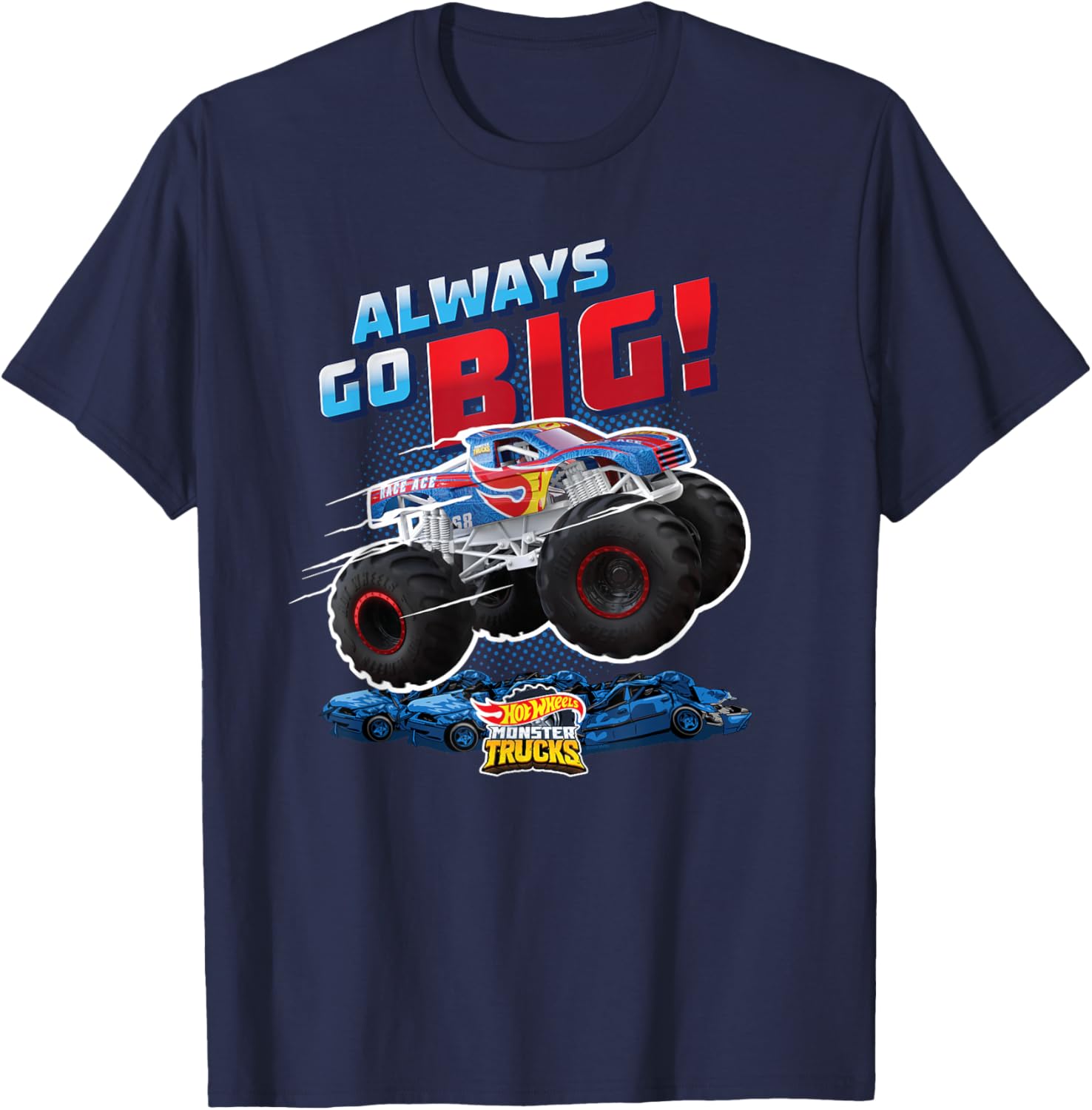 Hot Wheels Monster Trucks - Always Go Big T-Shirt - T-Shirt | Navy