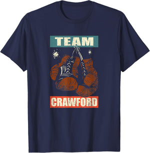 Crawford Last Name Retro Family Name Crawford Boxing T-Shirt - T-Shirt | Navy