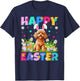 Toy Poodle Dog Happy Easter Egg Hunt Bunny Ear Easter T-Shirt - T-Shirt | Navy
