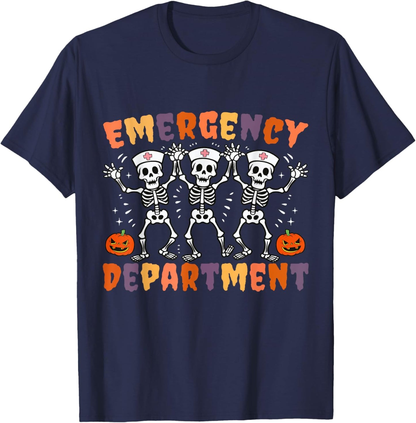 Emergency Department Halloween Emergency Room Nursing Nurse T-Shirt - T-Shirt | Navy