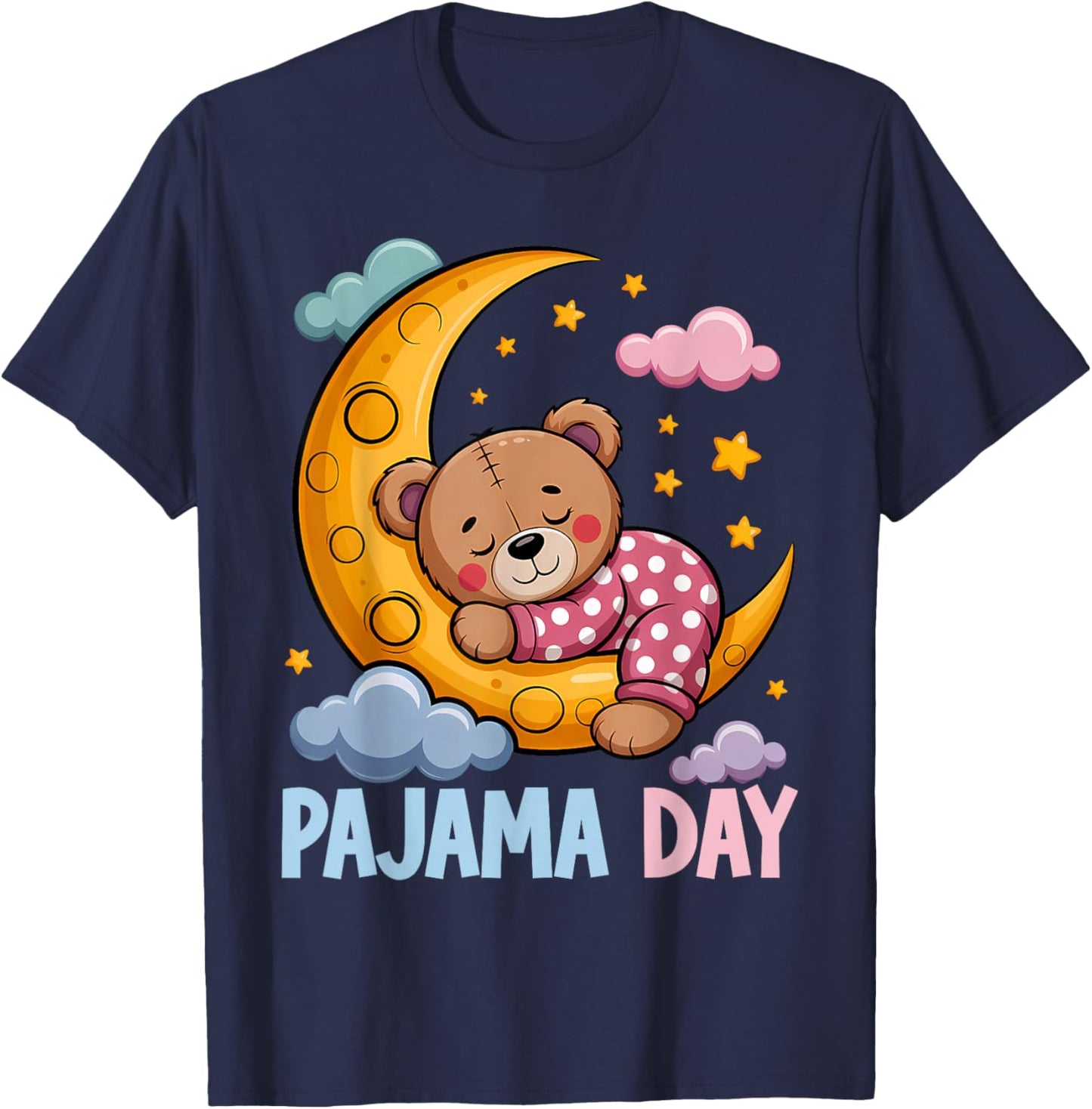 Pajama Day School Spirit Week Bear Sleep Teacher Student T-Shirt - T-Shirt | Navy
