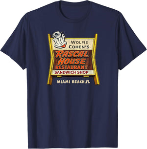 Rascal House Retro 70s 80s Miami Beach Funny T-Shirt - T-Shirt | Navy