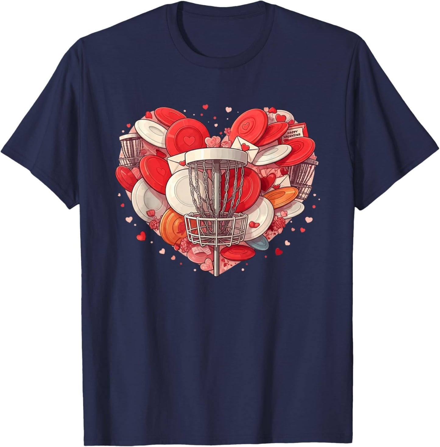 Funny Disc Golf Heart Valentine Disc Golf Kids T-Shirt - T-Shirt | Navy