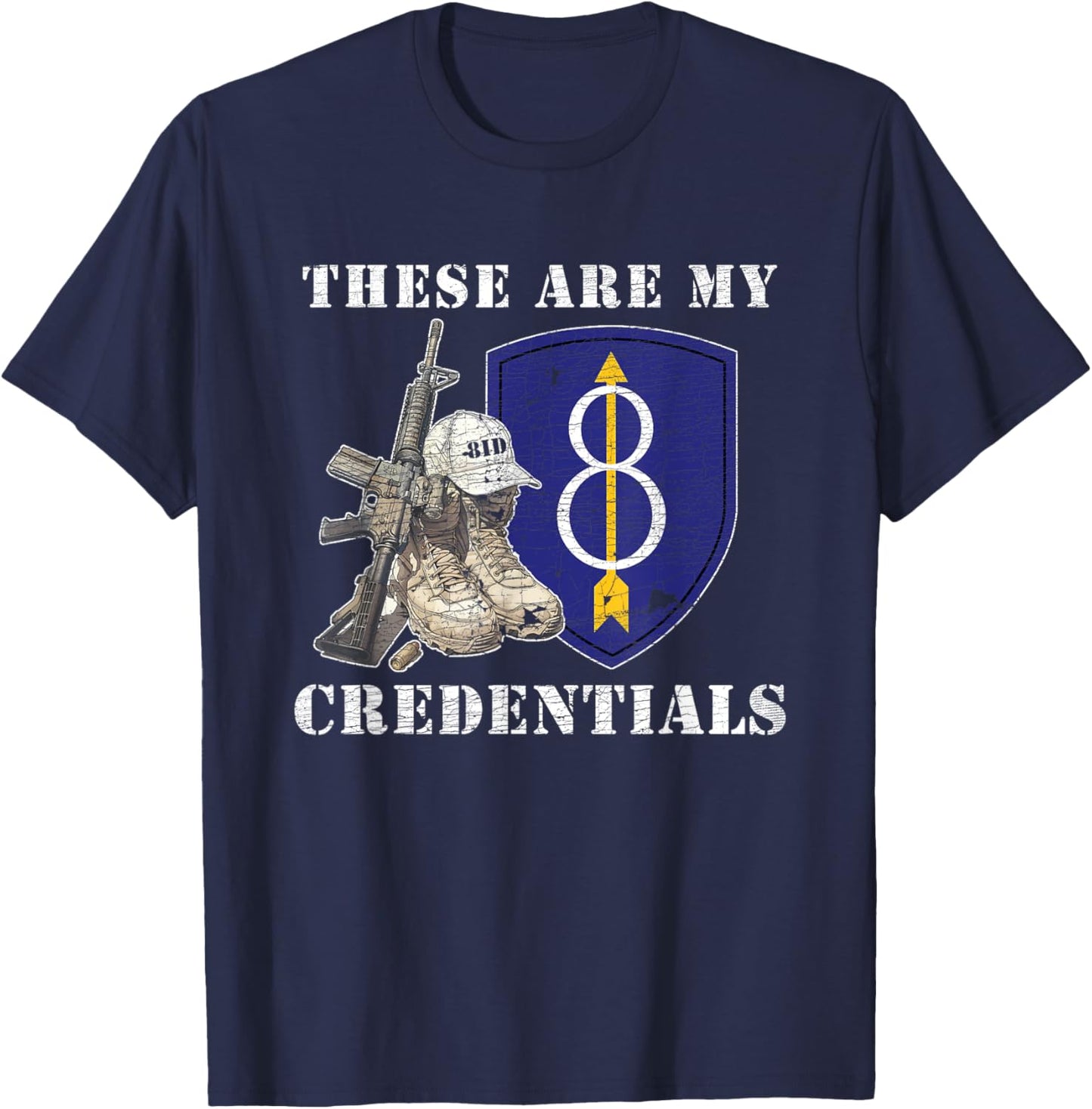 8th Infantry Division 8th ID Golden Arrow Division Gifts T-Shirt - T-Shirt | Navy