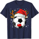 Christmas Reindeer Face Soccer Christmas Men Women Kid T-Shirt - T-Shirt | Navy