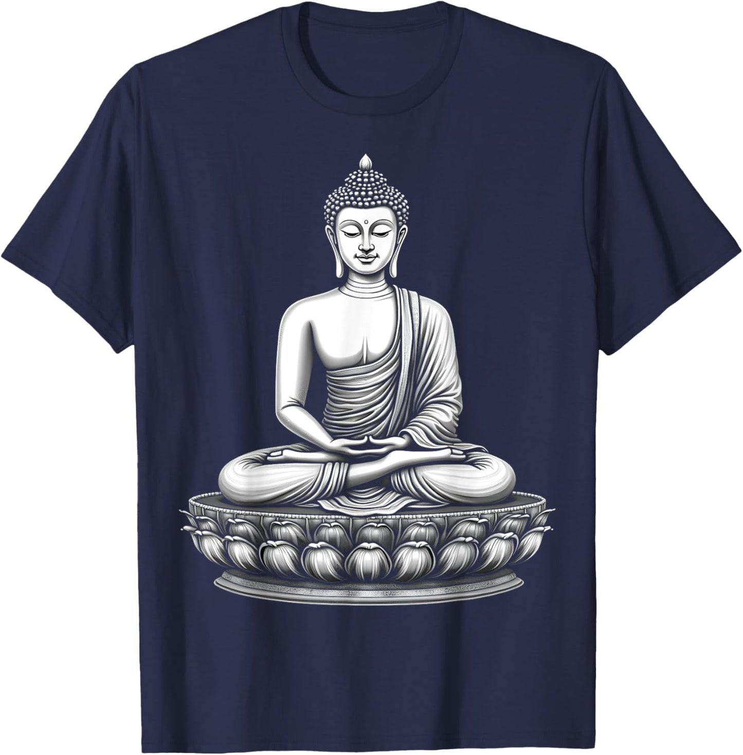 Buddha Serenity Meditation T-Shirt - T-Shirt | Navy