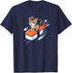 Cute Cat Conductor Riding Shrimp Sushi Train Kawaii Anime T-Shirt - T-Shirt | Navy