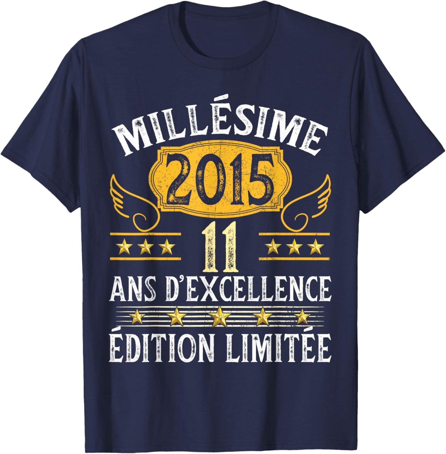 Vintage 2015 11 Years Birthday Girl Boy Vintage 2015 T-Shirt - T-Shirt | Navy