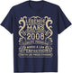 March 2008-18 Years Anniversary Gift Vintage 2008 T-Shirt - T-Shirt | Navy