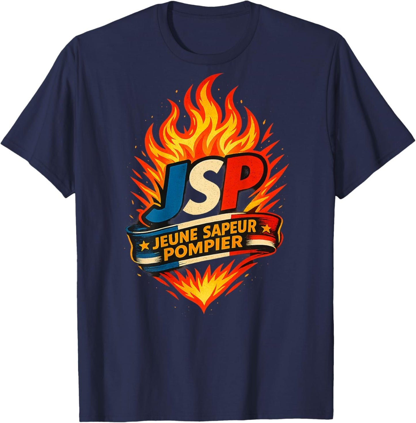 JSP - Young Firefighter Burning T-Shirt - T-Shirt | Navy
