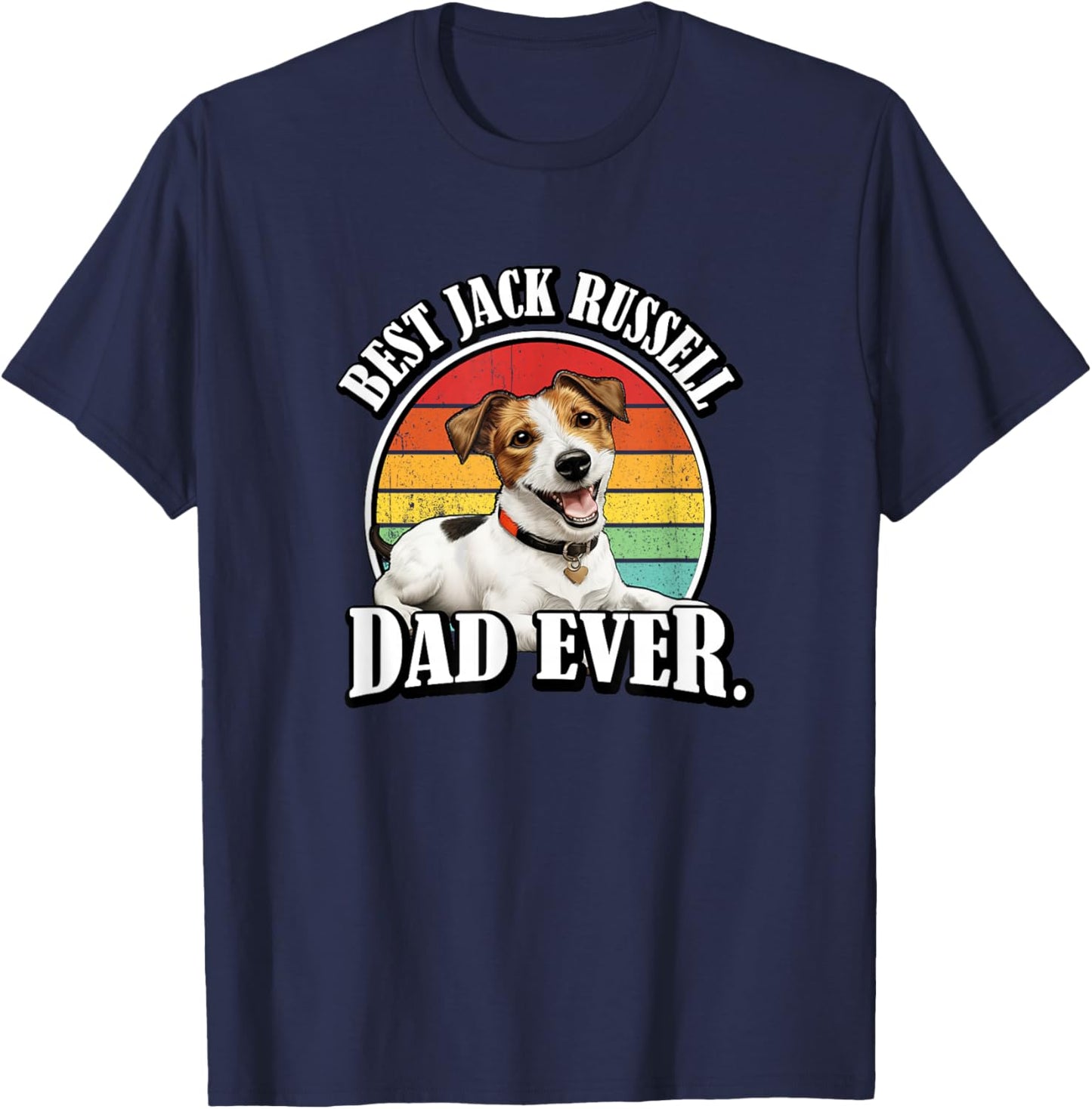 JRT Dog Lover Retro Vintage Best Jack Russell Dad T-Shirt - T-Shirt | Navy