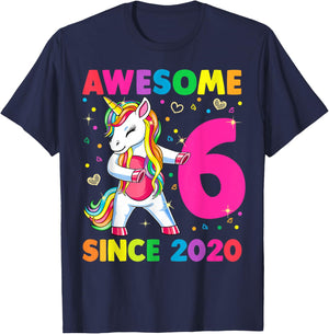 6 Year Old Unicorn Gifts for Girls 6th Birthday Girl Party T-Shirt - T-Shirt | Navy