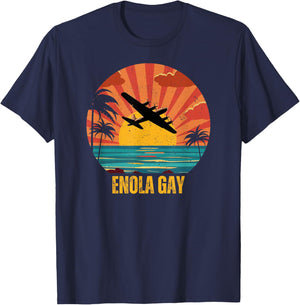 Enola Gay Vintage Airplane Enthusiast Graphic Design T-Shirt - T-Shirt | Navy