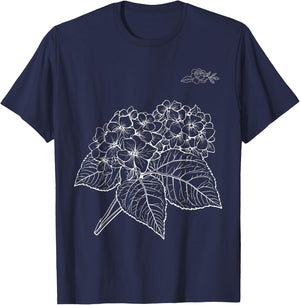 Hydrangea Flower Funny Design Women T-Shirt - T-Shirt | Navy