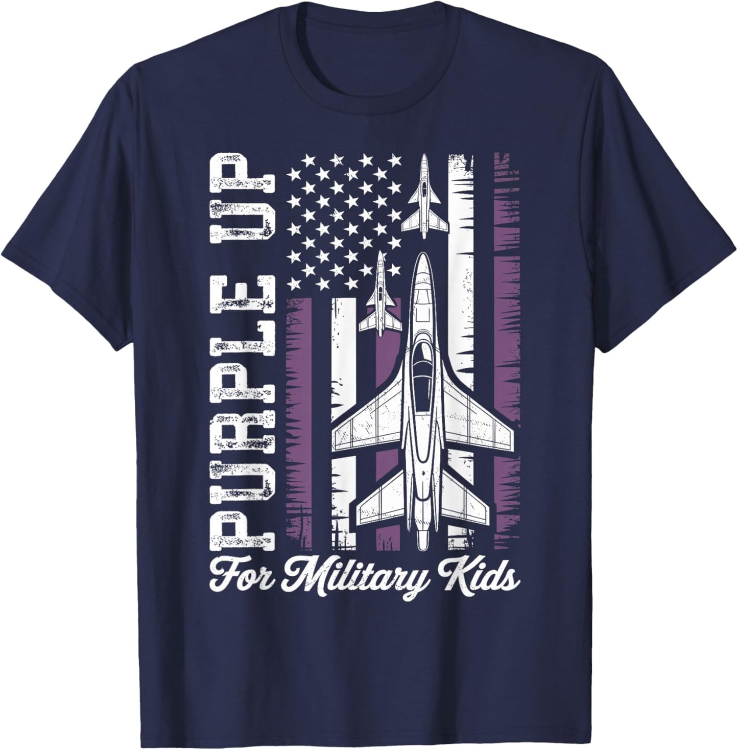 Purple Up for Military Kids Military Child Month T-Shirt - T-Shirt | Navy