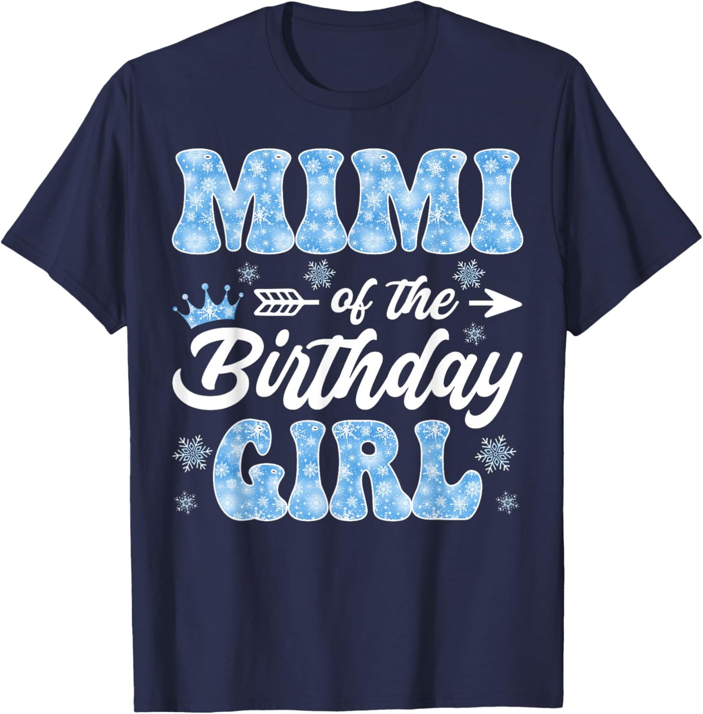 Mimi of The Birthday Girl Snowflakes Winter Christmas T-Shirt - T-Shirt | Navy