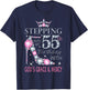 Stepping into my 55th birthday with God's grace & Mercy Lady T-Shirt - T-Shirt | Navy