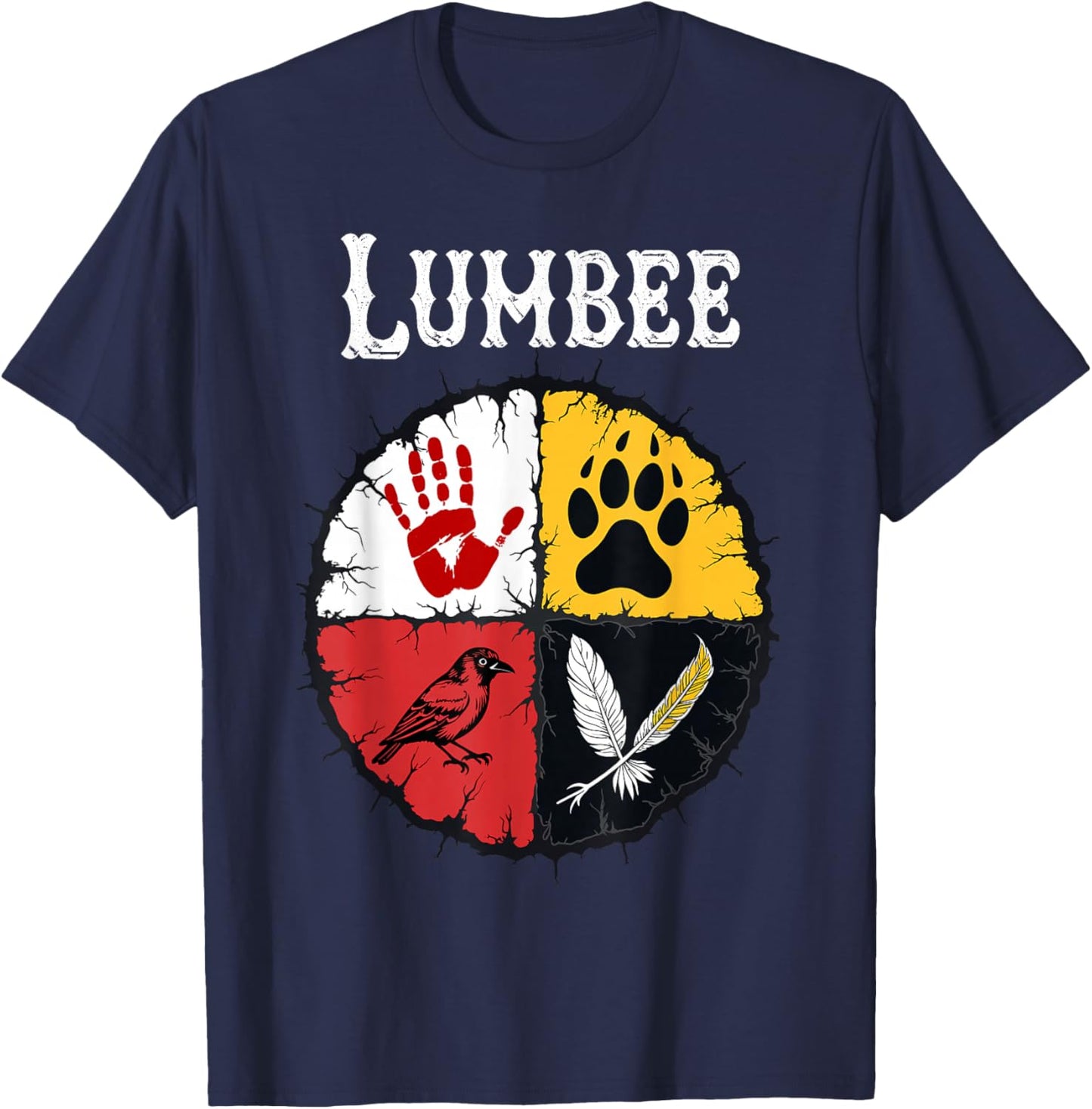 Lumbee Tribe Native American Medicine Wheel T-Shirt - T-Shirt | Navy